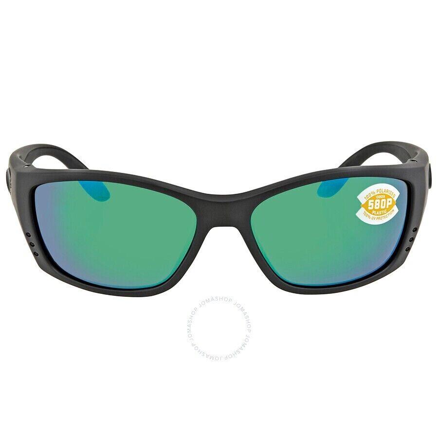 Costa Del Mar FS 01 Ogmp Fisch Sunglasses Green Mirror 580P Polarized 64mm - Green Mirror, Frame: Black, Lens: Green