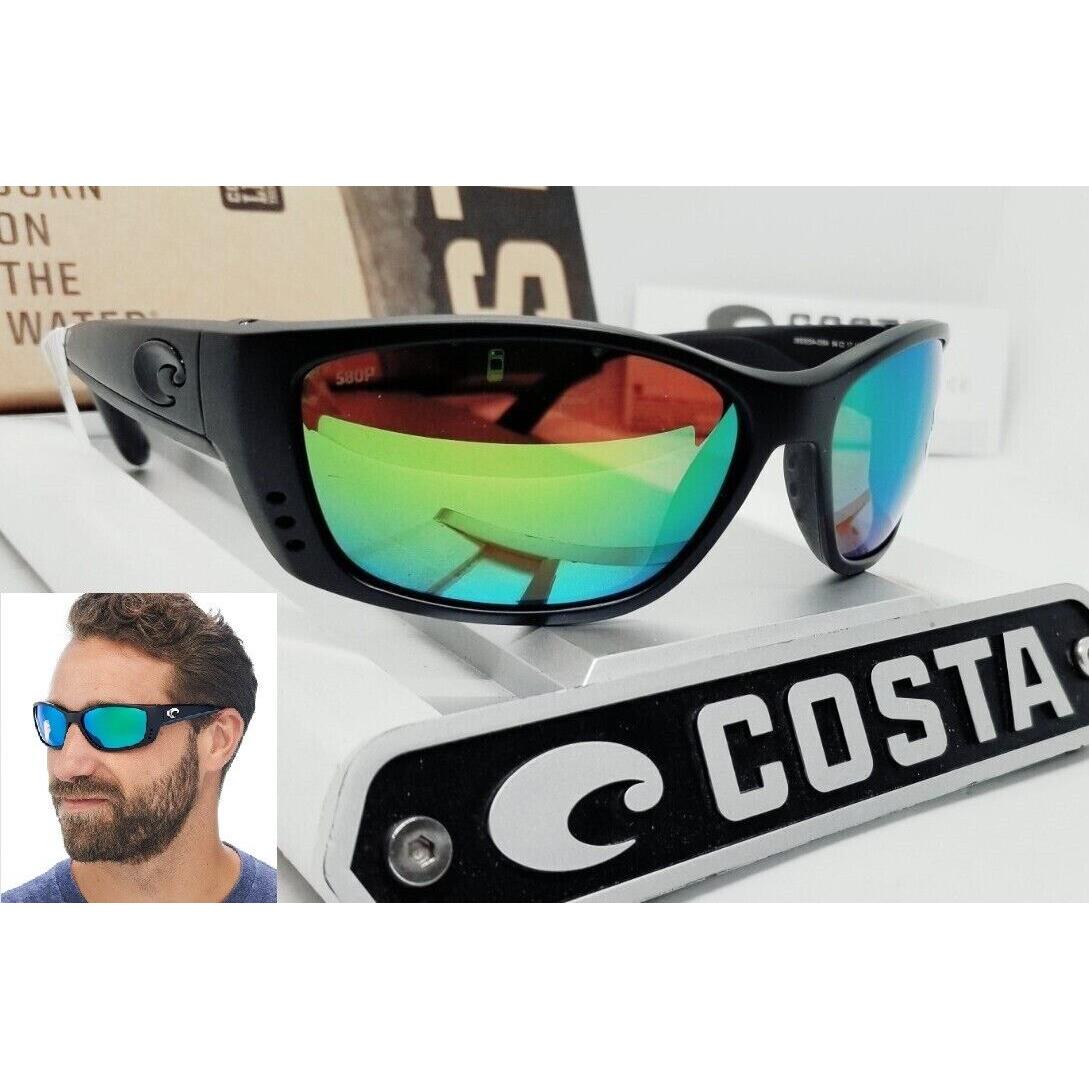 Costa Del Mar Blackout/green Mirror Fisch Polarized 580P Sunglasses - Frame: Black, Lens: Green