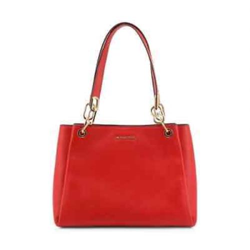 Michael Kors Trisha - Large Pebbled Leather Shoulder Bag in Bright Red Purse