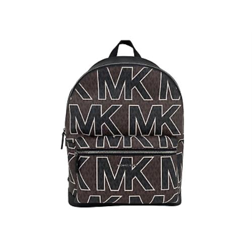 Michael Kors Cooper Large Brown Signature Pvc Graphic Logo Backpack Bookbag Bag