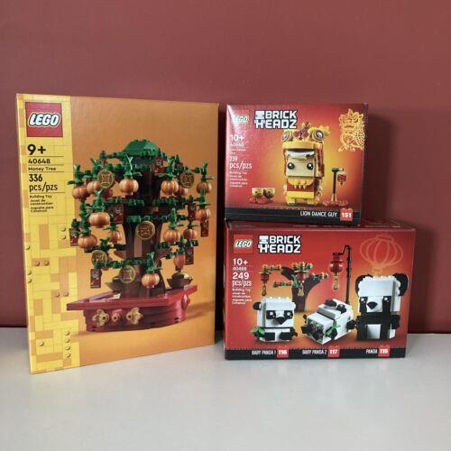 Lot Lego Chinese Year Sets 40648 Money Tree 40466 Brickheadz Panda 40540