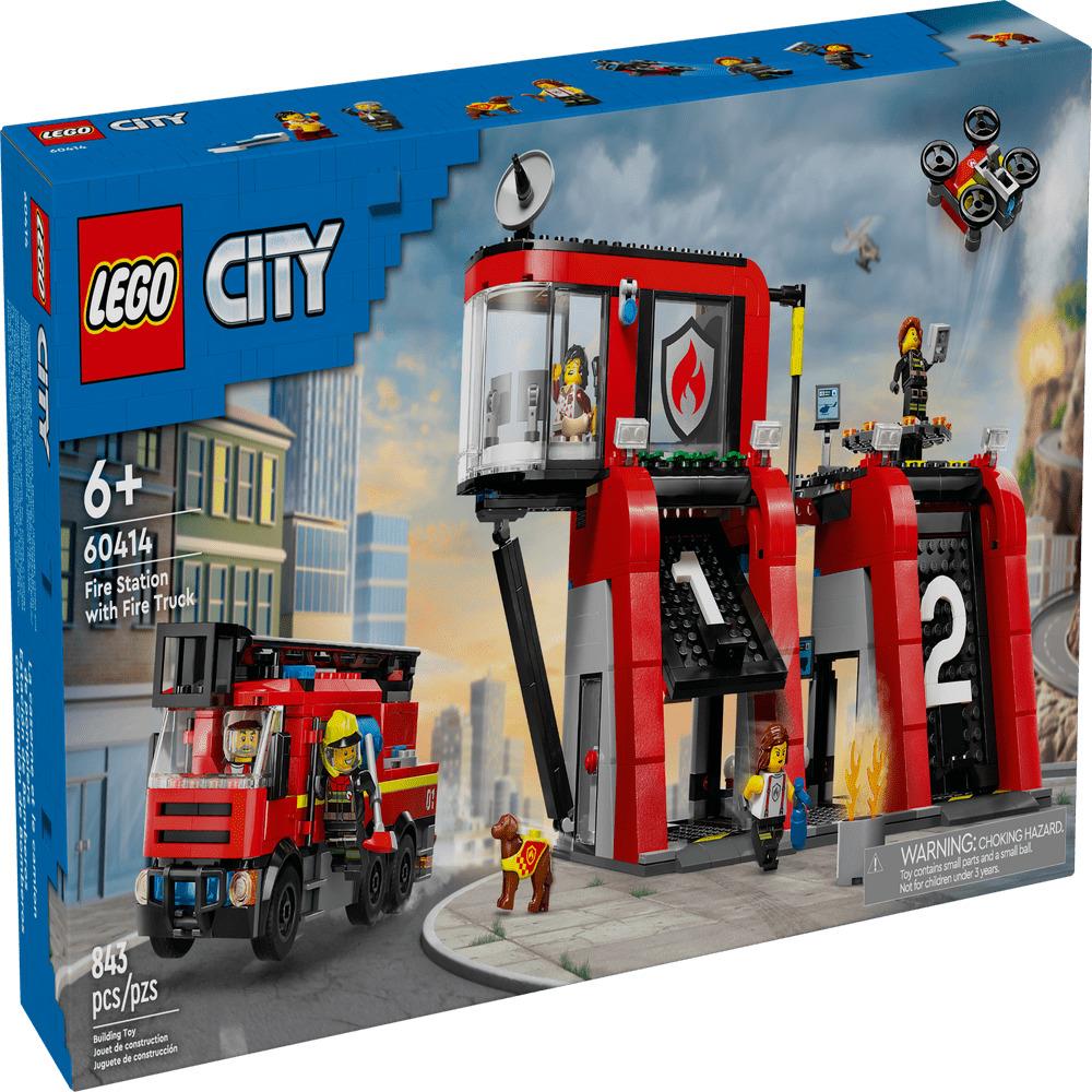 Lego City Fire Station with Fire Truck 60414 Building Toy Set Gift