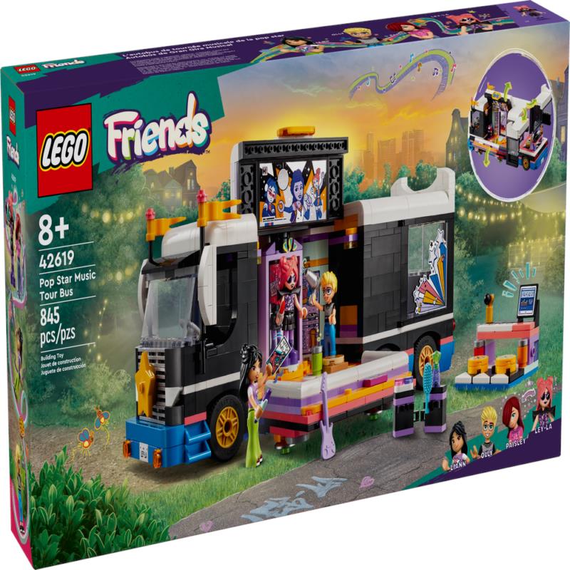 Lego Friends Pop Star Music Tour Bus Play Together Toy 42619 Building Set