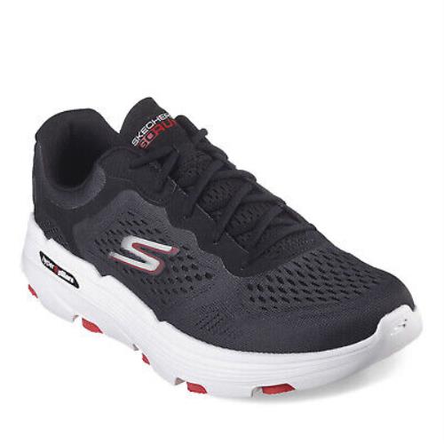 Men`s Skechers GO Run 7.0 Running Shoe 220644-CCBK Charcoal Black Red Mesh Micr