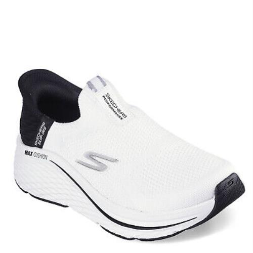 Women`s Skechers Slip-ins Max Cushioning Elite 2.0 Walking Shoe 129611-WBK Whit - White Black