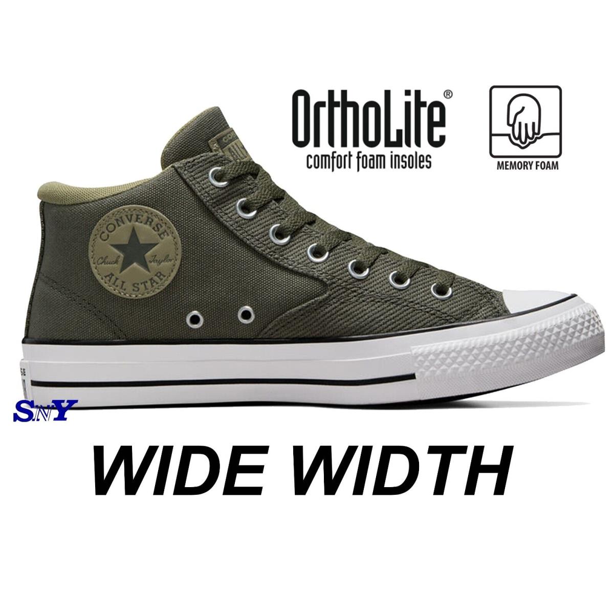 Converse Men`s Chuck Taylor All Star Malden Street Mid-top Shoes Wide Width - Cave Green/Mossy Sloth Green