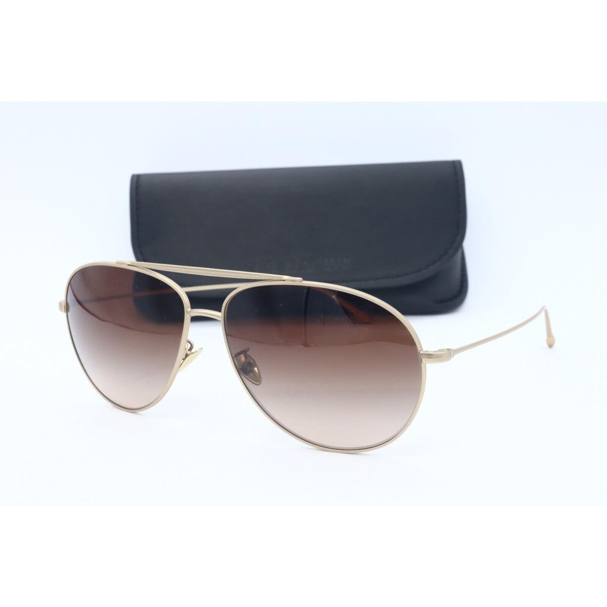 Giorgio Armani Aviator Sunglasses AR6093 3002/13 Matte Pale Gold Brown