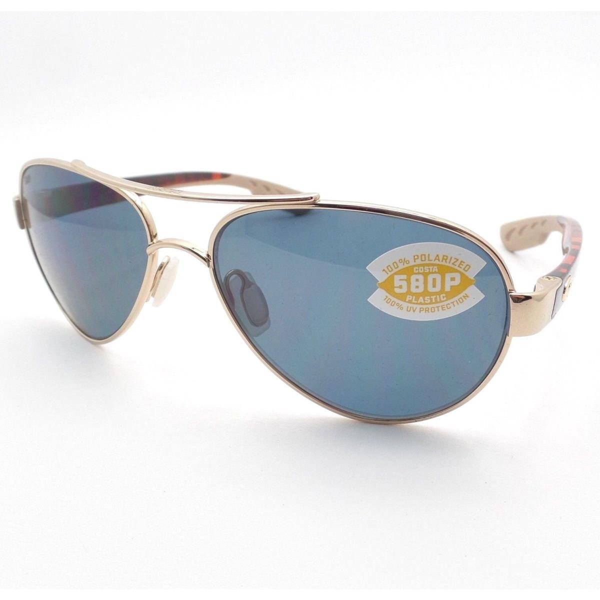 Costa Del Mar Loreto Rose Gold Grey 580P LR64OGP Sunglasses r