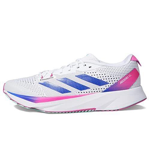 Adidas Adizero SL Running Shoes Men`s - Cloud White/Lucid Blue/Lucid Fuchsia