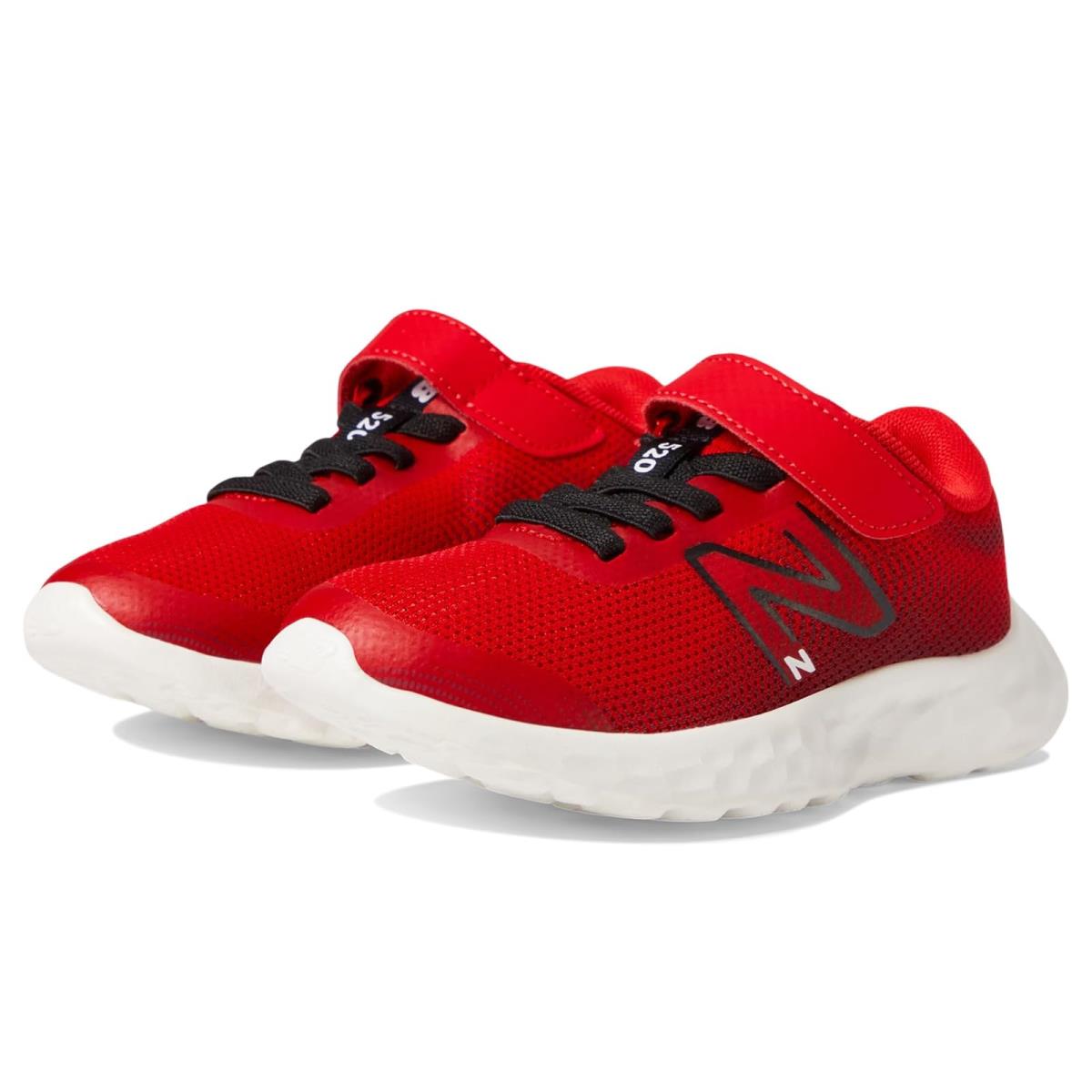 Boy`s Shoes New Balance Kids 520v8 Bungee Lace Little Kid Team Red/Black