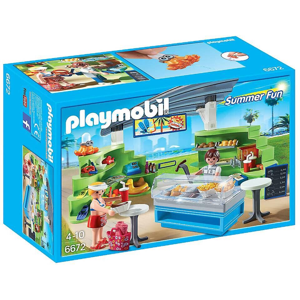 Playmobil Summer Fun 6672 Splish Splash Cafe Water Park Toy Set