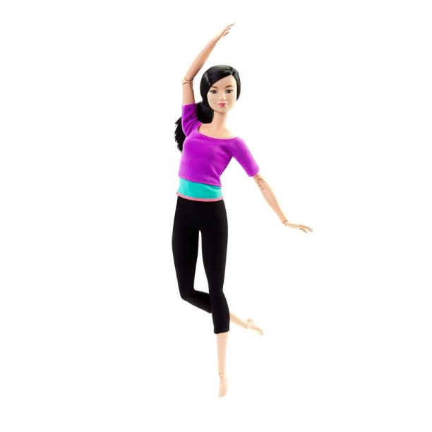 Barbie Made to Move Doll Purple Top Asian Articulated Mtm Yoga Jointed
