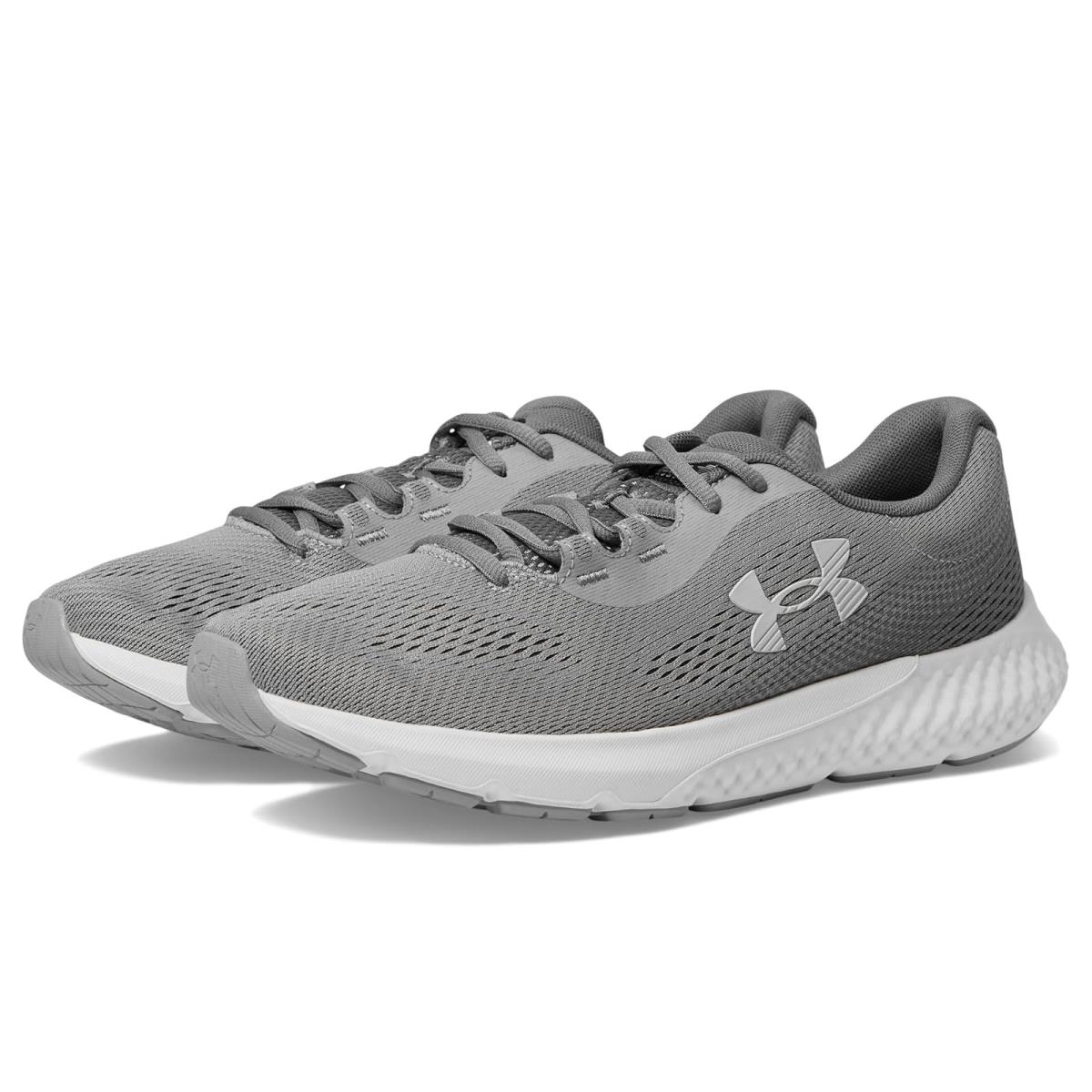 Man`s Sneakers Athletic Shoes Under Armour Charged Rogue 4 Steel/White/Black