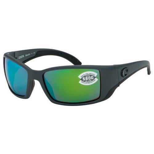 Costa Del Mar BL 98 Ogmglp Blackfin Polarized Green Mirror Glass Sunglasses - Frame: Gray, Lens: Green
