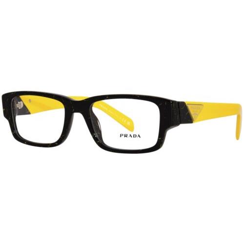 Prada Vpr 07Z 19D-1O1 Black Yellow Marble Eyeglasses 53/19/140 Box Set - Black/Yellow Marble, Frame: Black & Yellow, Manufacturer: Black & Yellow