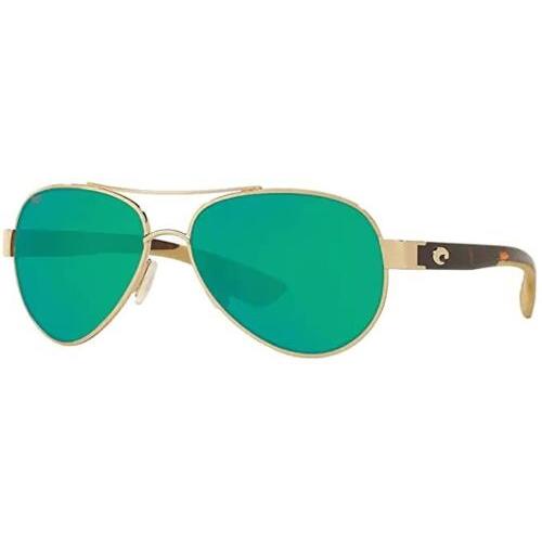 Costa Del Mar Loreto Rose Gold Polarized Sunglasses LR 64 Ogmp - Frame: Gold, Lens: Green