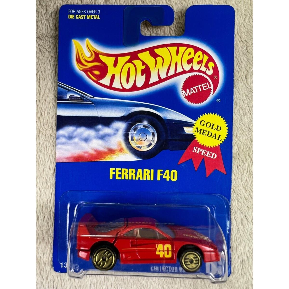 1991 Hot Wheels Ferrari F40 Red 69 Gold Medal Speed HW16