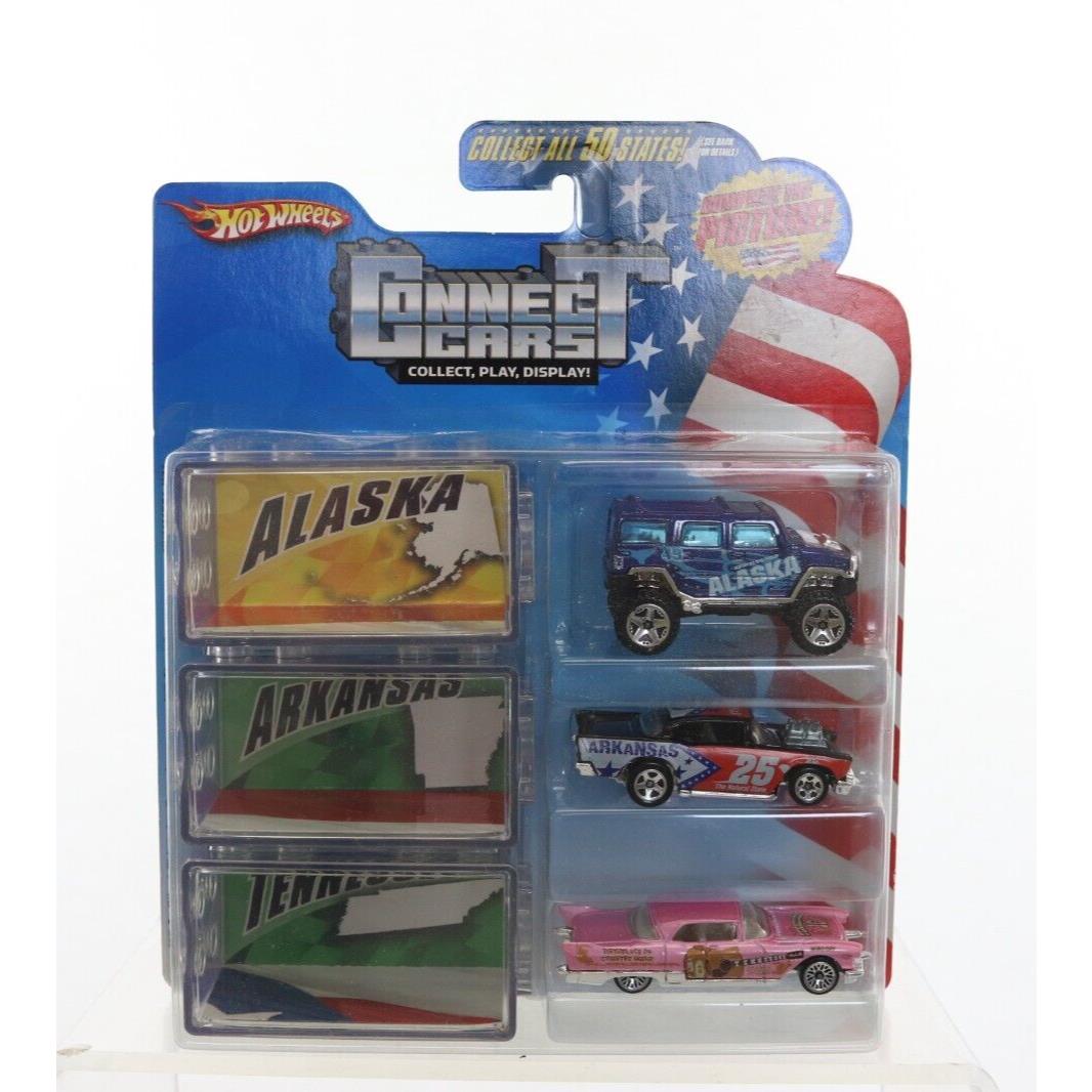 Hot Wheels Connect Cars 3 State Pack Alaska Arkansas and Tennessee 2008 Nip