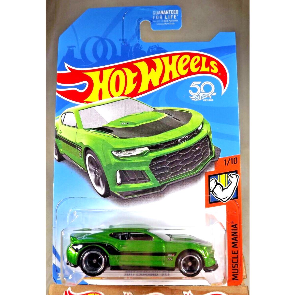 2018 Hot Wheels Super Treasure Hunt Muscle Mania 1/10 2017 Camaro ZL1 Green W/rr