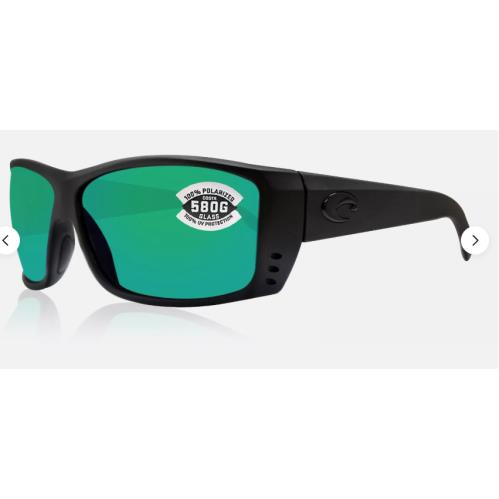 Costa Del Mar Cat Cay Blackout Frame Green 580 Glass Polarized Mirror Lens