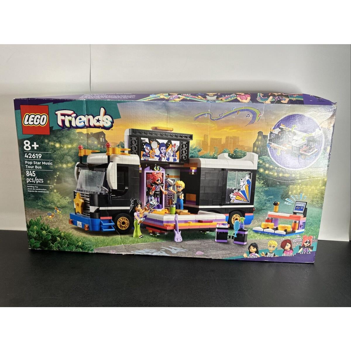 Lego 42619 Friends Pop Star Music Tour Bus 845 Pcs Set Rough Box