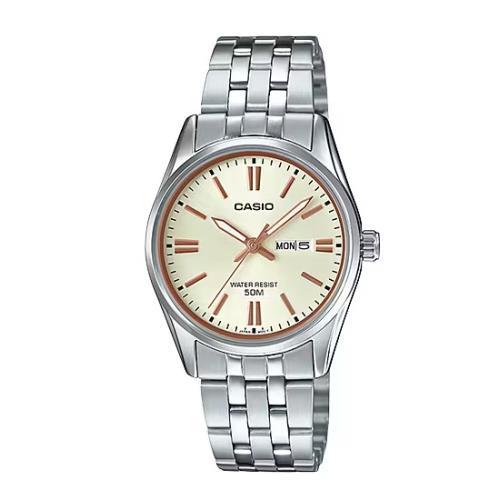 Casio Women`s Quartz Analog Display Stainless Steel Strap LTP-1335D-9A Watch