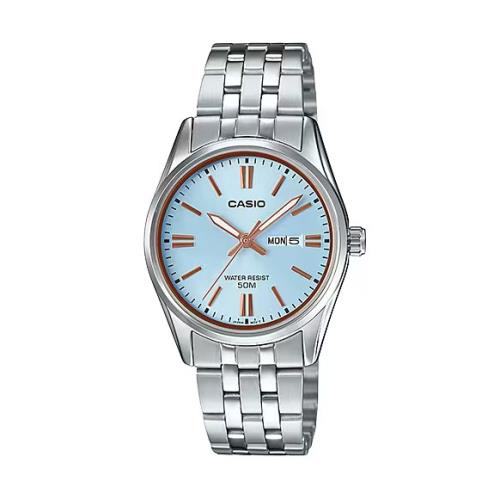 Casio Stainless Steel Case Bracelet Women`s Blue Dial Wrist Watch LTP-1335D-2A