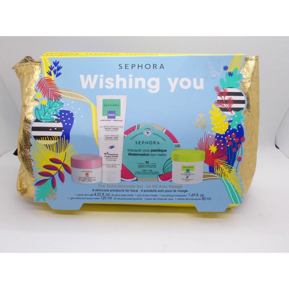 Sephora Wishing You Face Skincare Set Clean Skin Gel Glow Peel Pads Face Cream