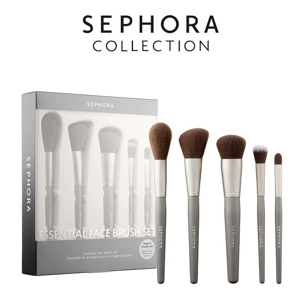 Sephora Collection Essential Face Brush Set Vegan 5 Pcs Shipping