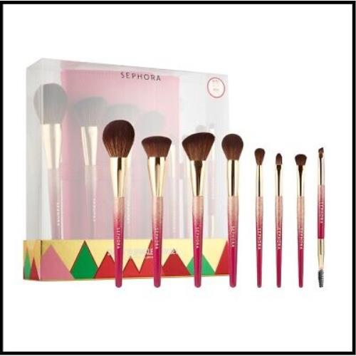 Sephora Collection Season to Sparkle 8 Piece Makeup Brush Gift Set + Pouch