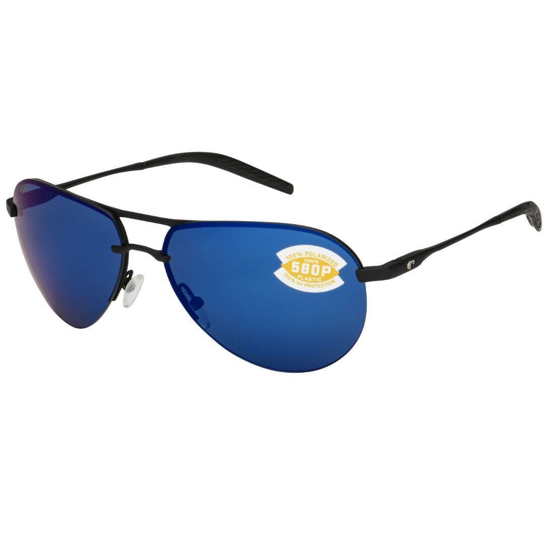 Costa Del Mar Helo Sunglasses Matte Black/blue Mirror 580Plastic