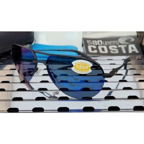 Costa Del Mar Helo Hlo 11 Sunglasses Matte Black w / Blue 580p Polarized