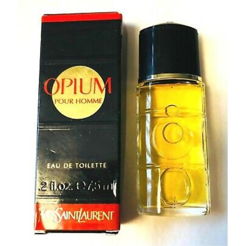 Yves Saint Laurent Mens Opium Pour Homme Ysl Perfume .2 fl oz 7.5 ml Eau De Toilette Travel Mini