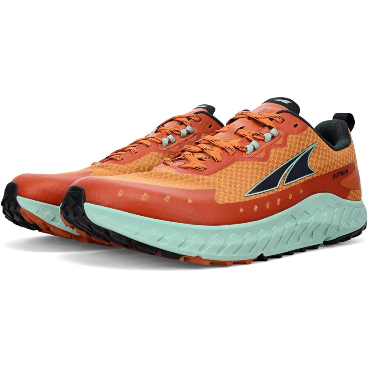 Altra Men`s Outroad US 12 M Green Orange Synthetic Trail Running Sneaker Shoes - Orange