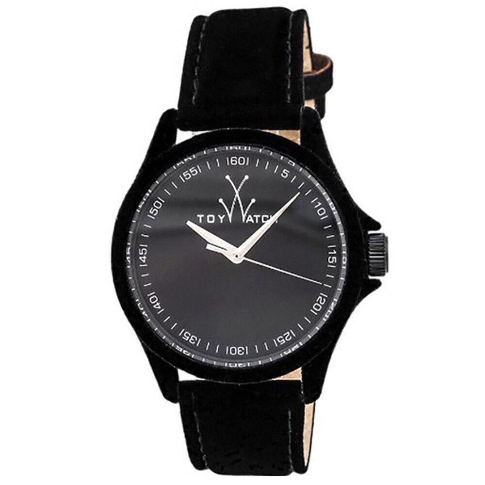 Toywatch Sartorial Only Time Black Dial Black Velvet-covered Leather Ladies