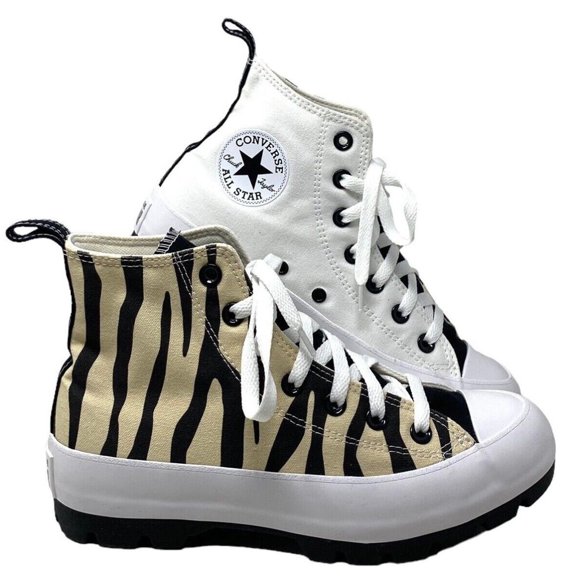 Converse Ctas Lift Shoes Canvas Women`s White Zebra Platform Custom 572582C-WWZB