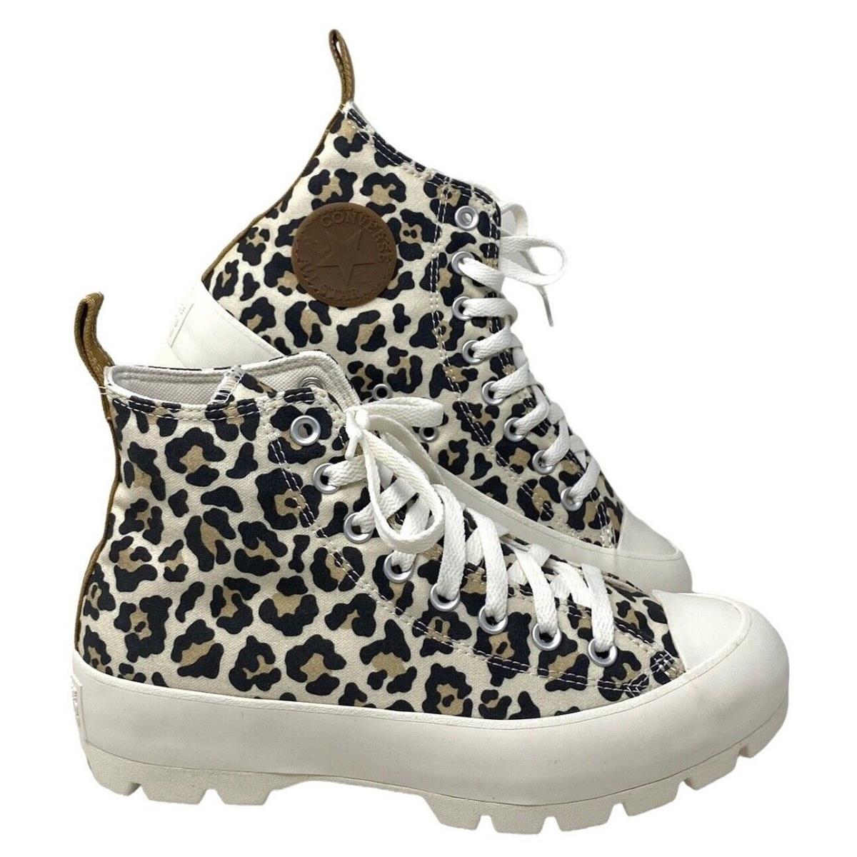Converse Chuck Lugged Shoes Hi Platform Canvas Leopard Women Custom 572582C-WWBL