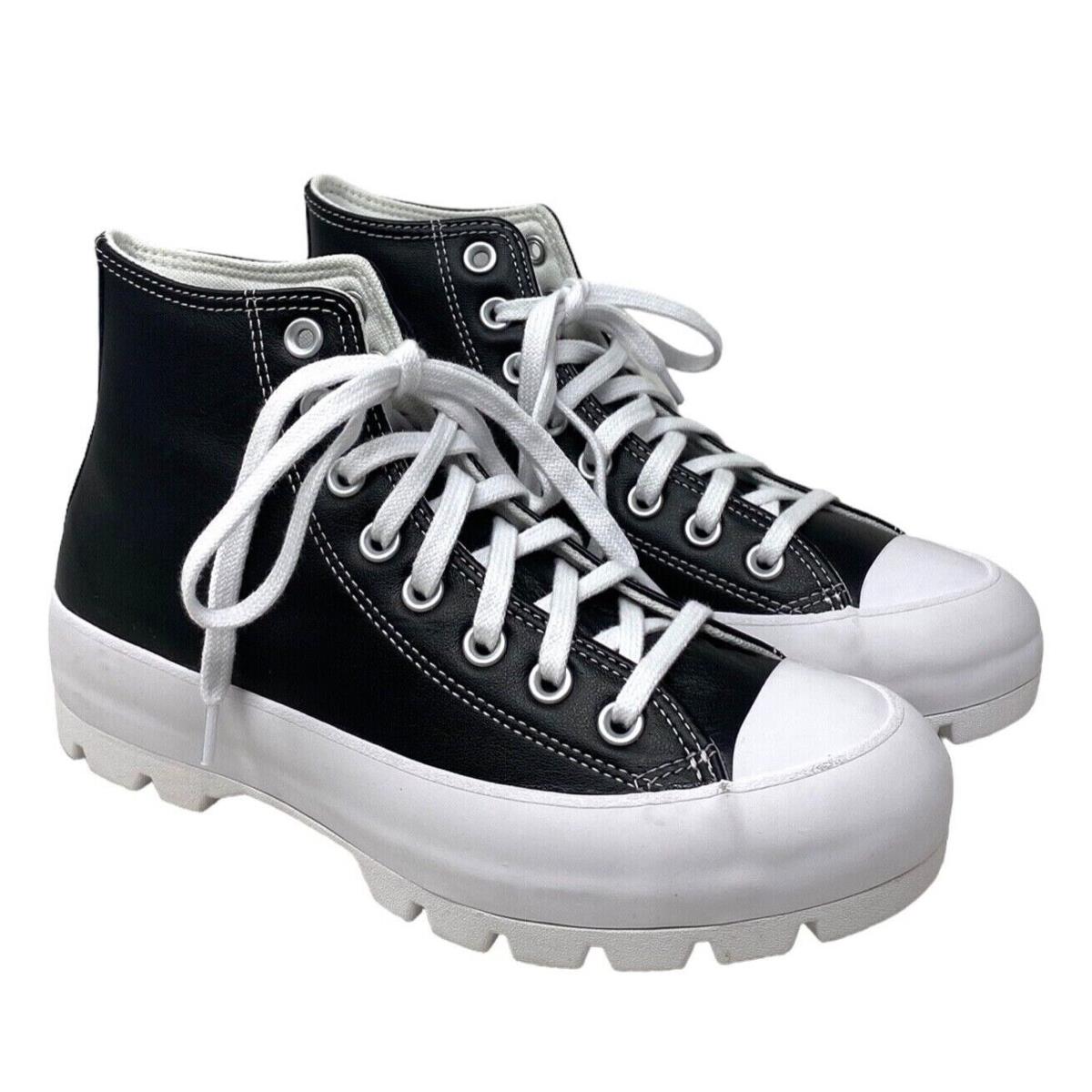Converse Chuck Taylor Lugged Skate Shoes Leather Black Women Custom 572582C-WBB