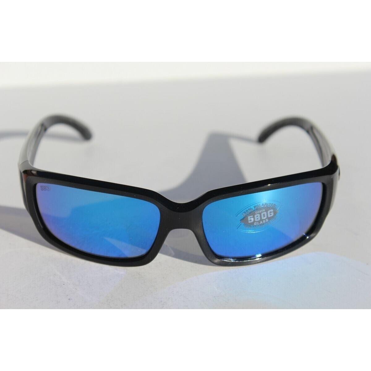 Costa Del Mar Caballito Shiny Black / Blue Mirror Sunglasses 580G Polarized