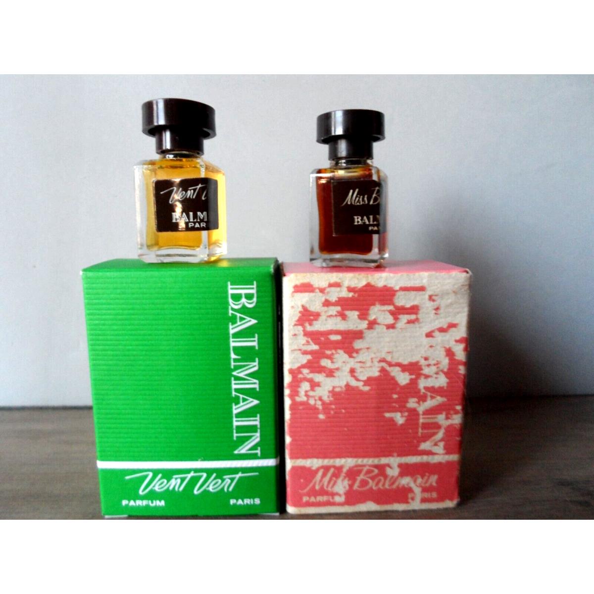 Miss Balmain + Vent Vert Parfum Miniature 4 ml Boxed Full Perfume Vintage