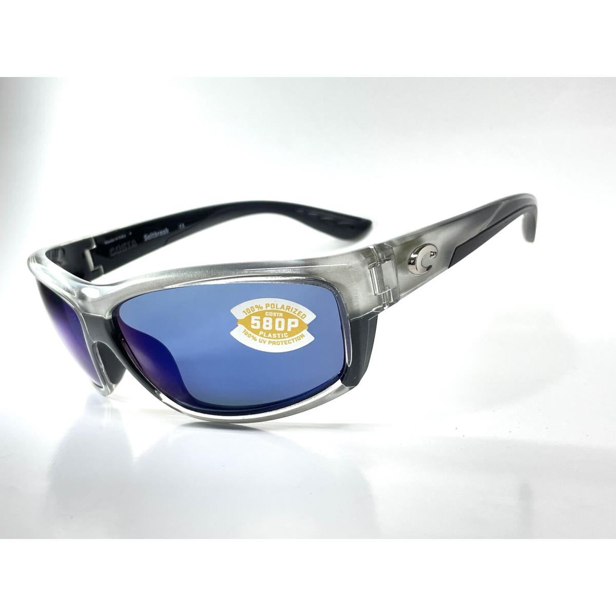 Costa Del Mar Saltbreak Silver Frame Blue Mirror 580P Plastic Polarized Lens