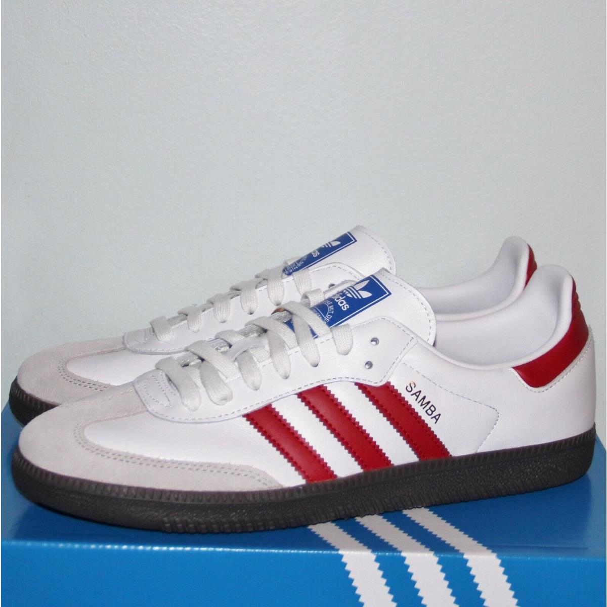 Adidas Originals Samba OG Shoes Men 10.5 11 11.5 IG1025 White Scarlet Sneakers