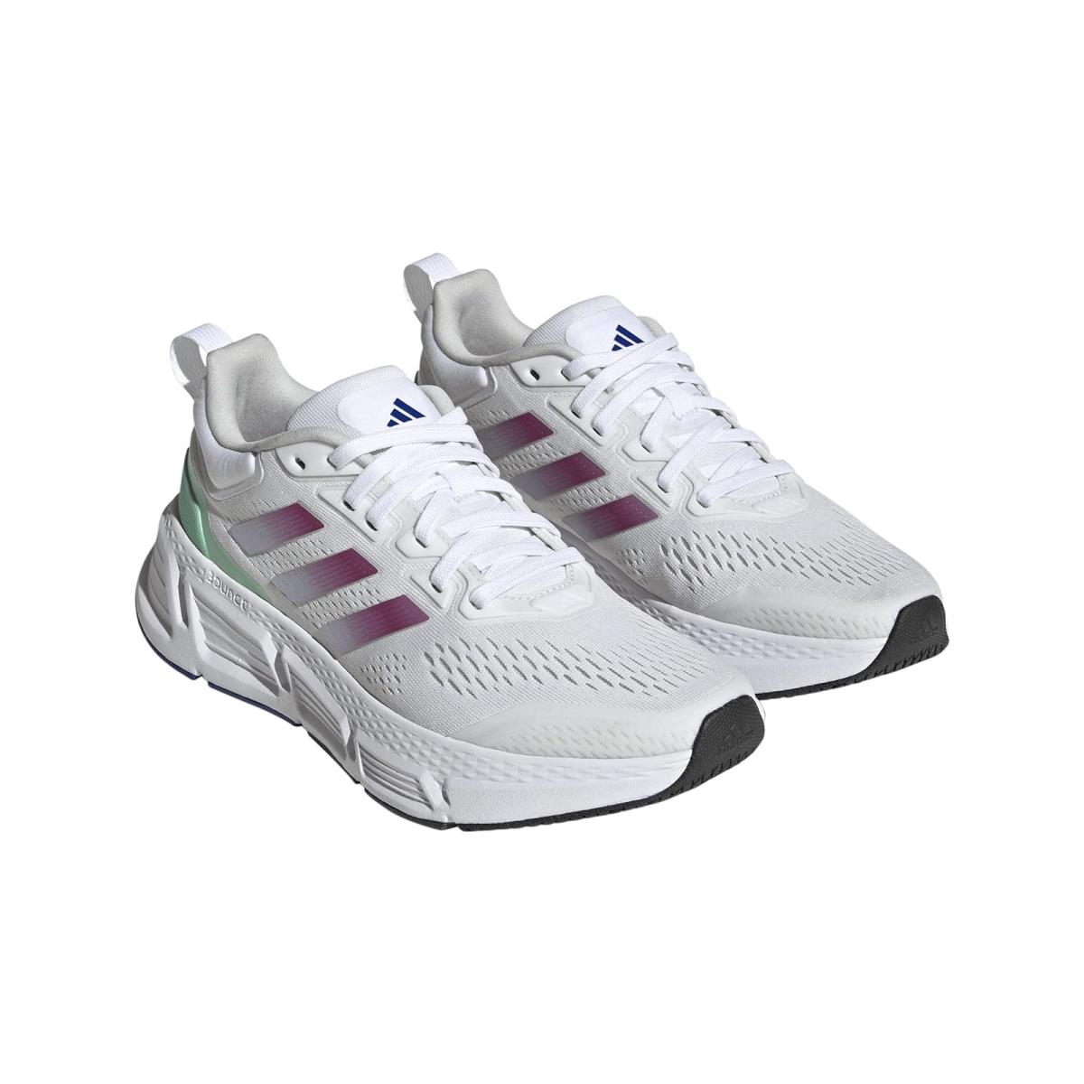 Woman`s Sneakers Athletic Shoes Adidas Running Questar White/Lucid Fuchsia/Silver Dawn