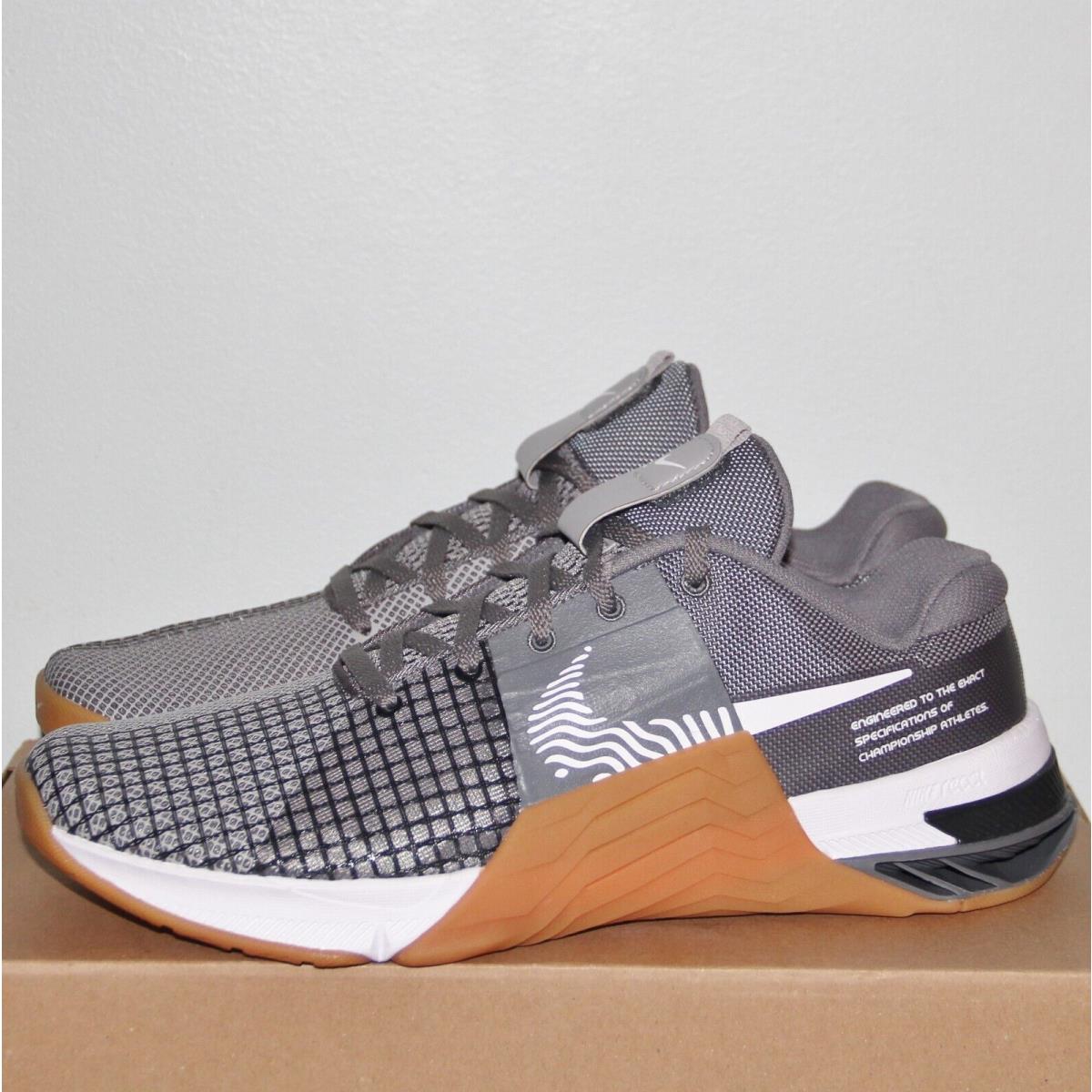 Nike Metcon 8 Crossfit Training Shoes Mens 8 8.5 DO9328-002 Smoke Grey Gum