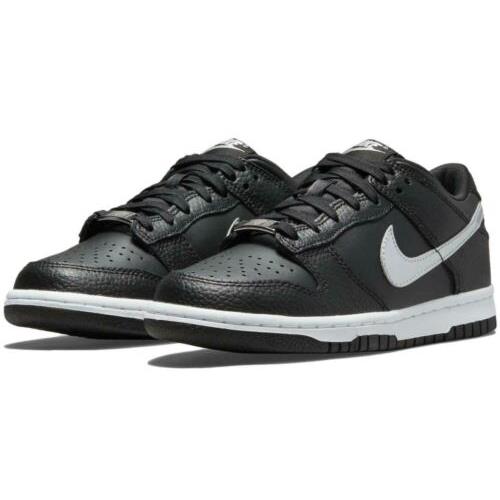 Nike Nba x Dunk Low Emb GS `75th Anniversary - Spurs` Youth Shoes DC9560-001 - Black/Chrome-Iron Grey-White