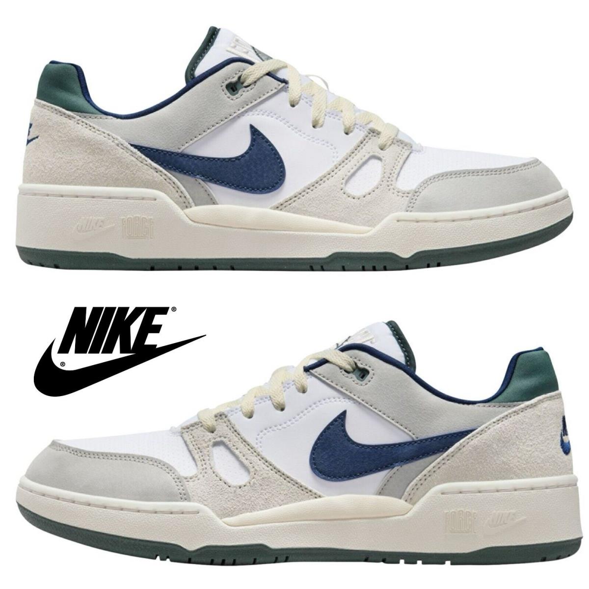 Nike Full Force Low Top Men`s Sneakers Sport Comfort Athletic Shoes White Blue