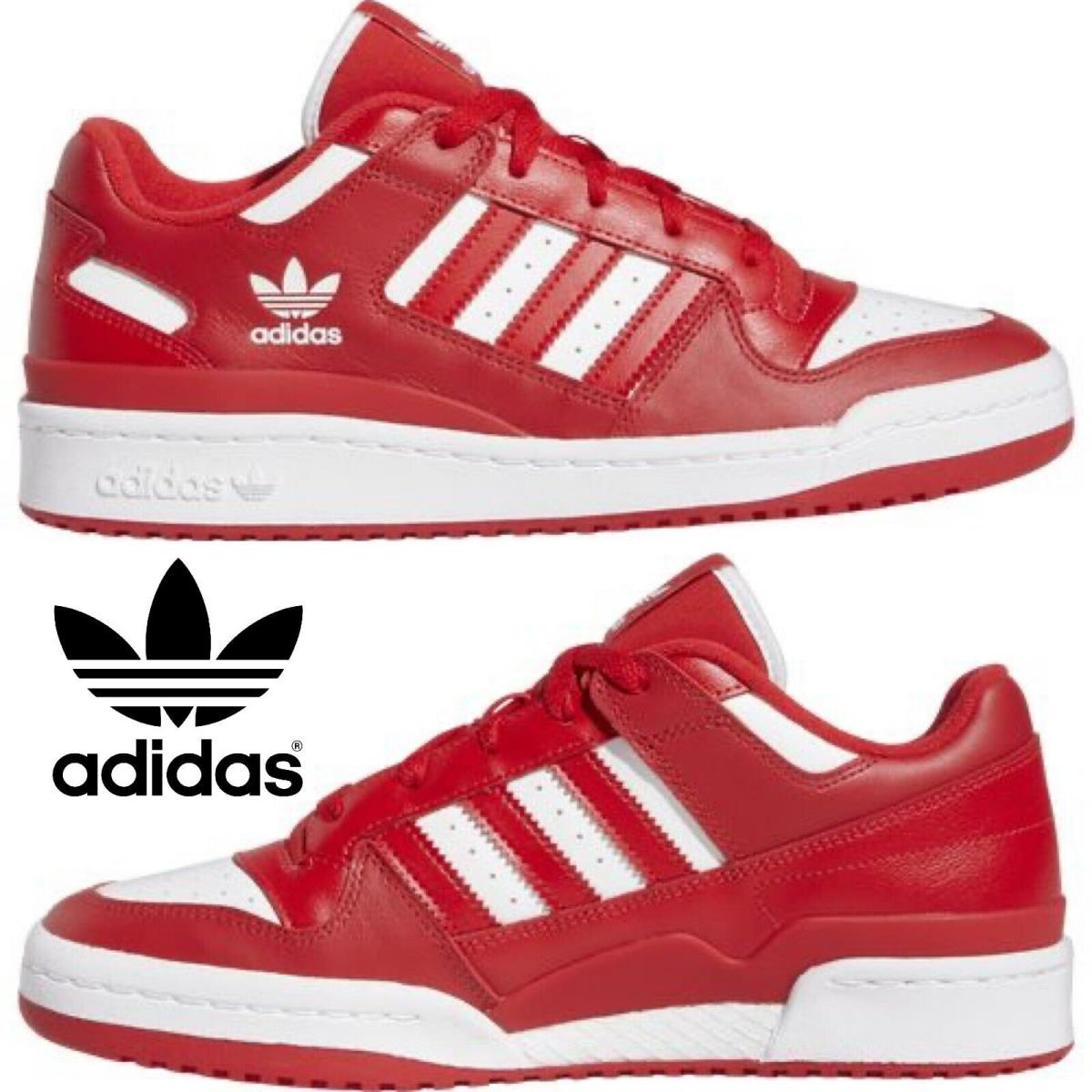 Adidas Originals Forum Low Men`s Sneakers Comfort Sport Casual Shoes Black White - Red, Manufacturer: Scarlet / Cloud White / Scarlet