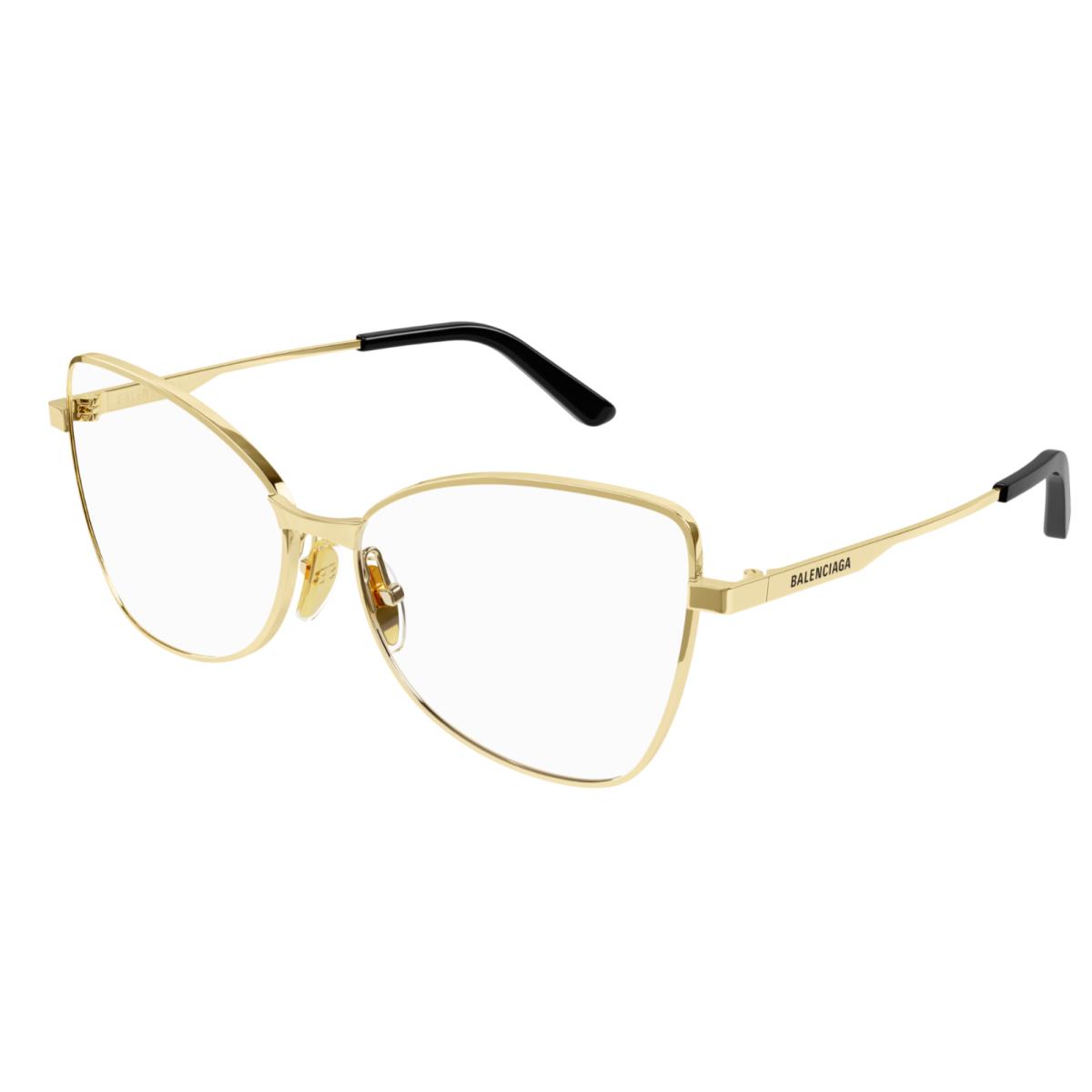 Balenciaga BB0282O 002 Gold Cat Eye Men`s Eyeglasses