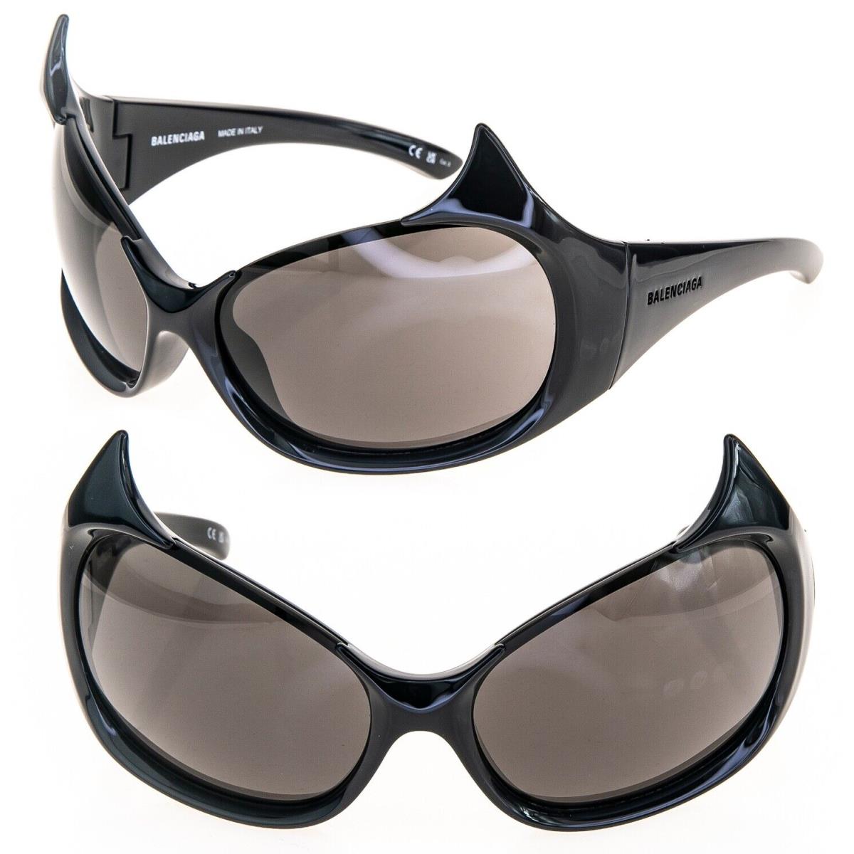 Balenciaga Gotham 0284 Black 001 Fashion Bat Spike Mask Wrap Sunglasses BB0284S