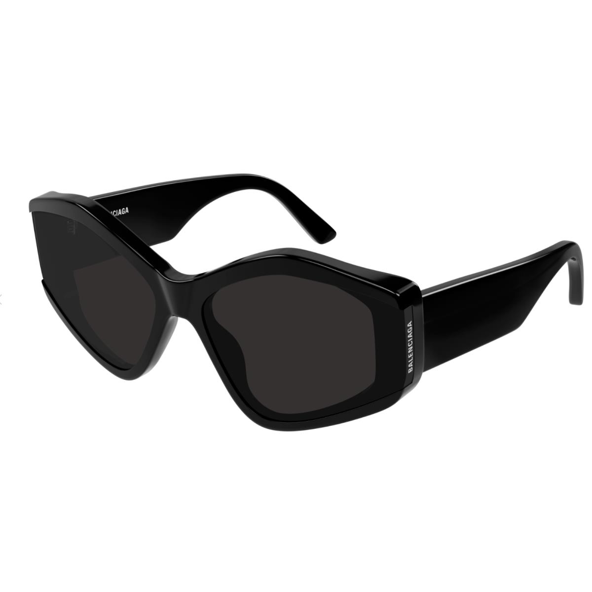 Balenciaga BB0302S-001 Black/grey Cat Eye Oversized Women`s Sunglasses